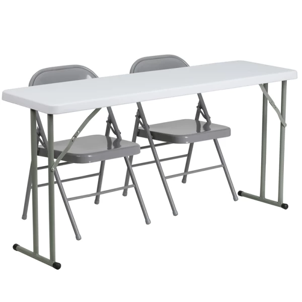 18-x-60-Plastic-Folding-Training-Table-Set-with-2-Gray-Metal-Folding-Chairs-by-Flash-Furniture