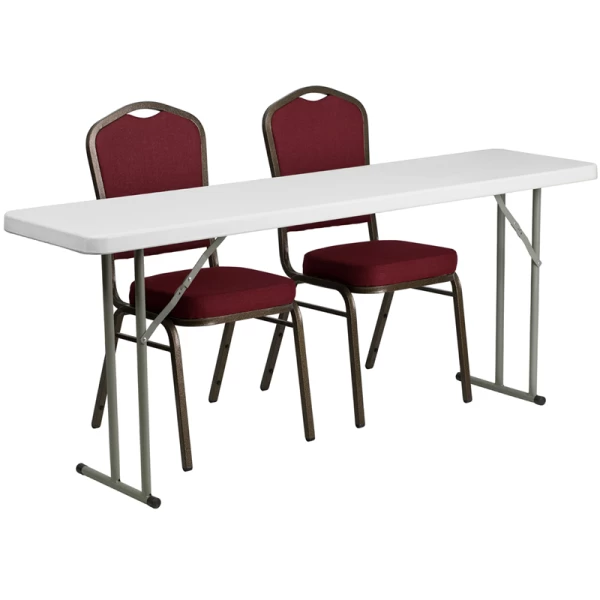 18-x-72-Plastic-Folding-Training-Table-Set-with-2-Crown-Back-Stack-Chairs-by-Flash-Furniture