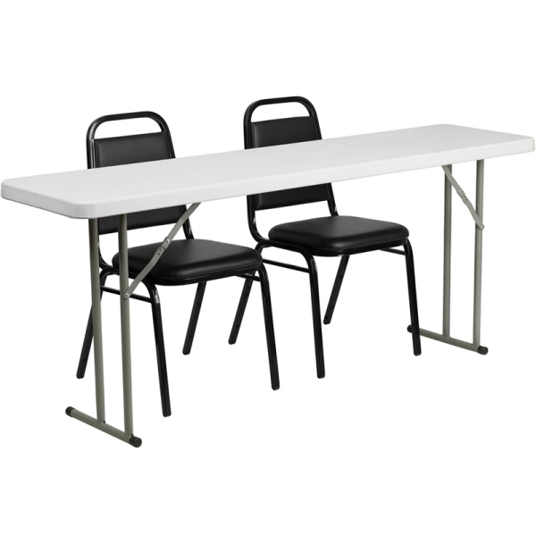 18-x-72-Plastic-Folding-Training-Table-Set-with-2-Trapezoidal-Back-Stack-Chairs-by-Flash-Furniture
