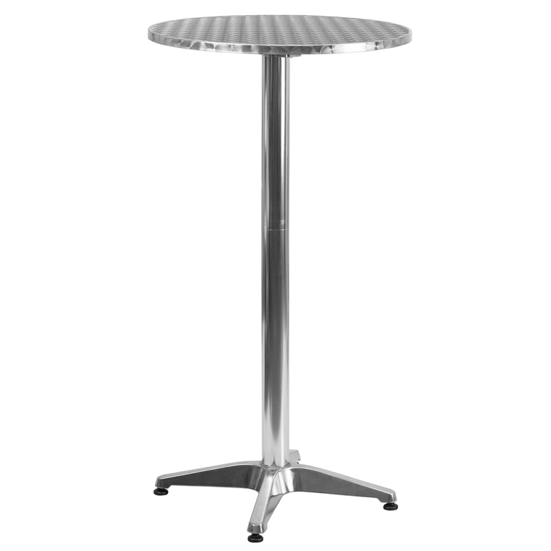 23.25'' Round Aluminum IndoorOutdoor Folding Bar Height Table with