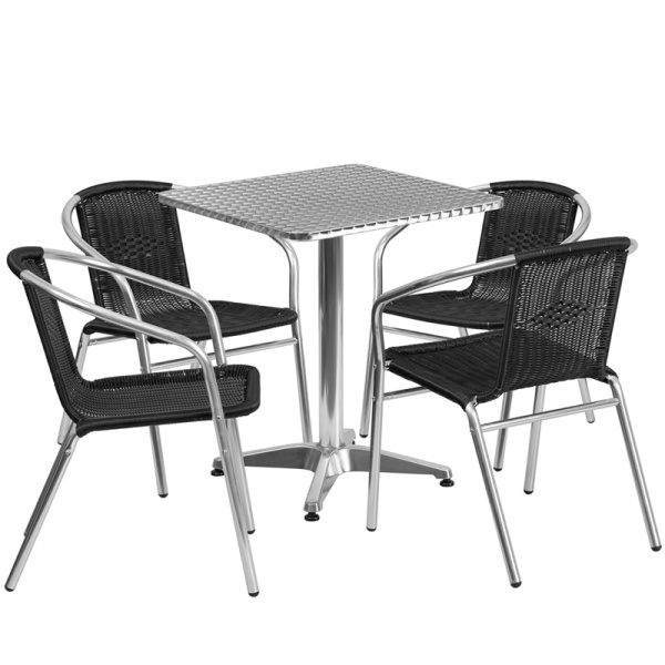 23.5-Square-Aluminum-Indoor-Outdoor-Table-Set-with-4-Black-Rattan-Chairs-by-Flash-Furniture