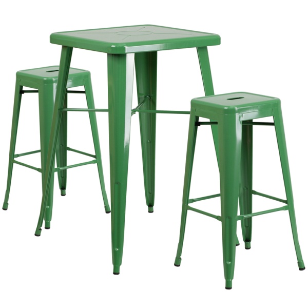 23.75-Square-Green-Metal-Indoor-Outdoor-Bar-Table-Set-with-2-Square-Seat-Backless-Stools-by-Flash-Furniture