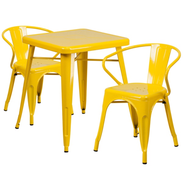 23.75-Square-Yellow-Metal-Indoor-Outdoor-Table-Set-with-2-Arm-Chairs-by-Flash-Furniture