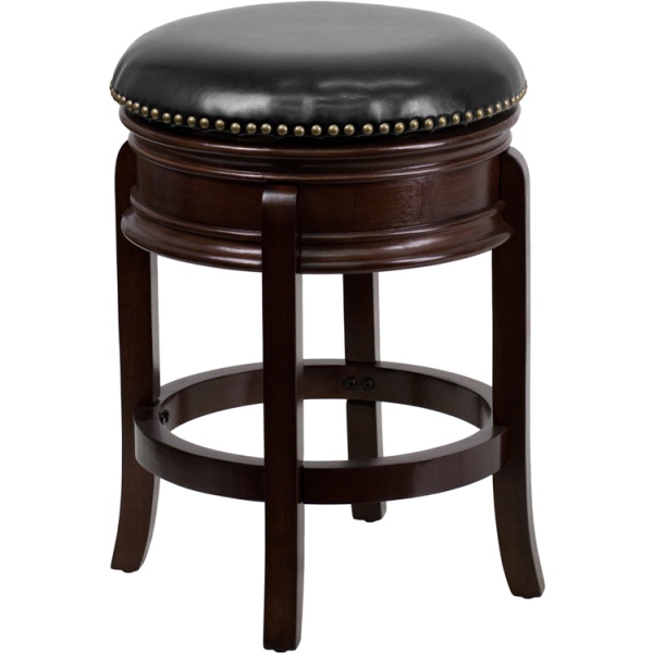 24-High-Backless-Cappuccino-Wood-Counter-Height-Stool-with-Black-Leather-Swivel-Seat-by-Flash-Furniture