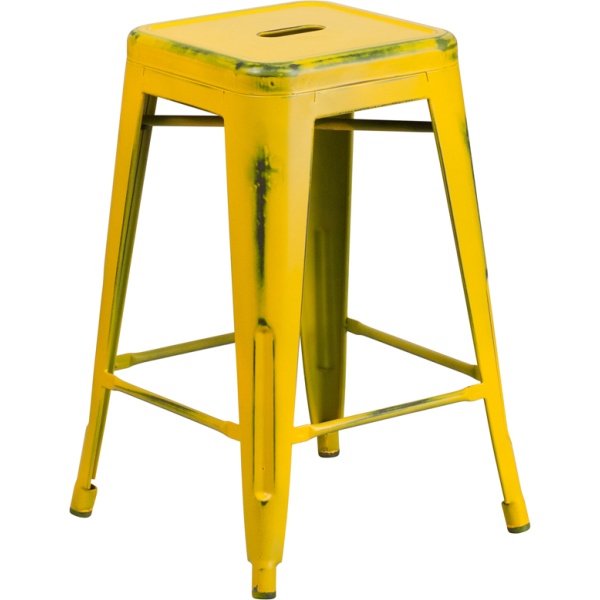 24-High-Backless-Distressed-Yellow-Metal-Indoor-Outdoor-Counter-Height-Stool-by-Flash-Furniture