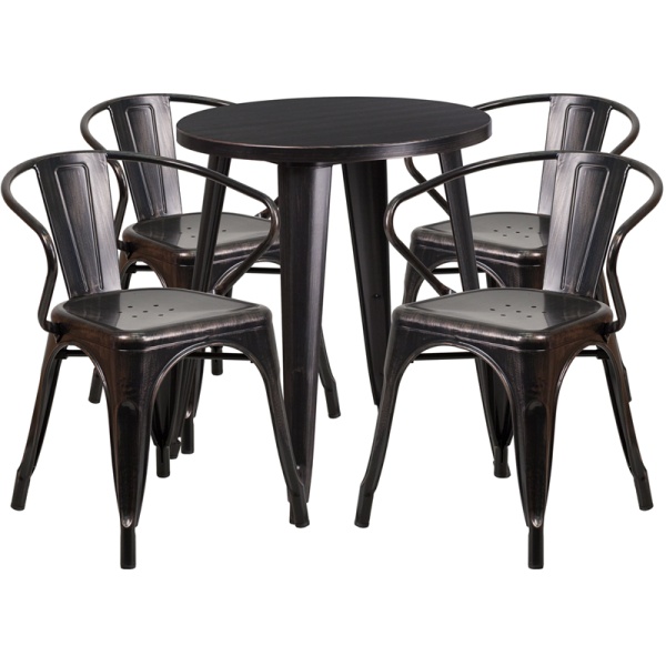 24-Round-Black-Antique-Gold-Metal-Indoor-Outdoor-Table-Set-with-4-Arm-Chairs-by-Flash-Furniture