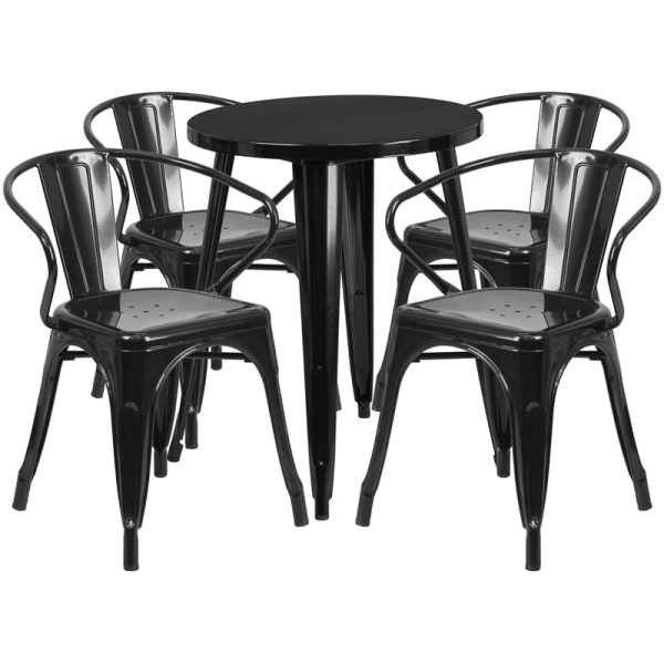 24-Round-Black-Metal-Indoor-Outdoor-Table-Set-with-4-Arm-Chairs-by-Flash-Furniture