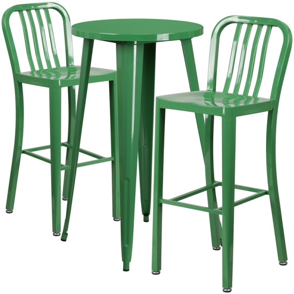 24-Round-Green-Metal-Indoor-Outdoor-Bar-Table-Set-with-2-Vertical-Slat-Back-Stools-by-Flash-Furniture