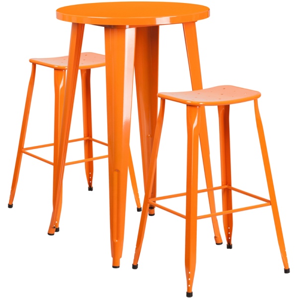 24-Round-Orange-Metal-Indoor-Outdoor-Bar-Table-Set-with-2-Saddle-Seat-Stools-by-Flash-Furniture