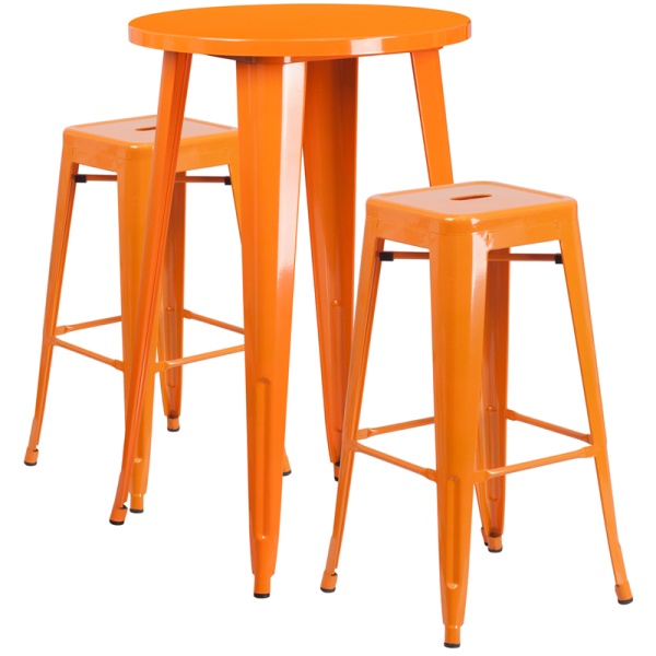 24-Round-Orange-Metal-Indoor-Outdoor-Bar-Table-Set-with-2-Square-Seat-Backless-Stools-by-Flash-Furniture