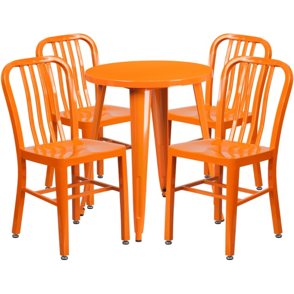 24-Round-Orange-Metal-Indoor-Outdoor-Table-Set-with-4-Vertical-Slat-Back-Chairs-by-Flash-Furniture
