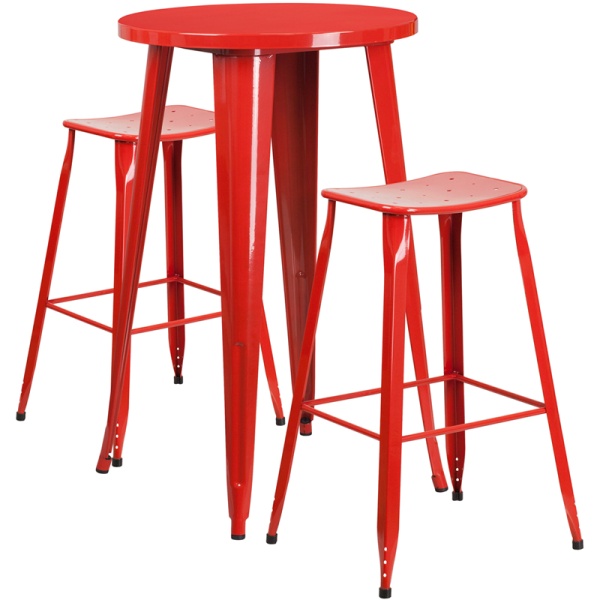 24-Round-Red-Metal-Indoor-Outdoor-Bar-Table-Set-with-2-Saddle-Seat-Stools-by-Flash-Furniture