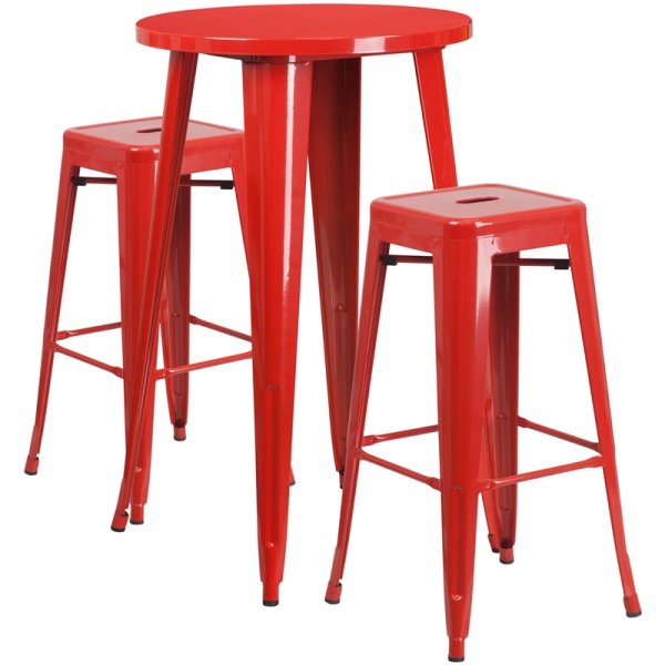 24-Round-Red-Metal-Indoor-Outdoor-Bar-Table-Set-with-2-Square-Seat-Backless-Stools-by-Flash-Furniture