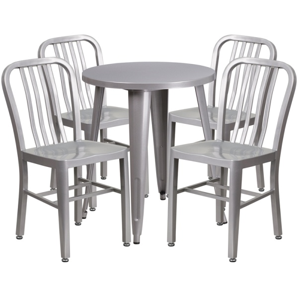 24-Round-Silver-Metal-Indoor-Outdoor-Table-Set-with-4-Vertical-Slat-Back-Chairs-by-Flash-Furniture