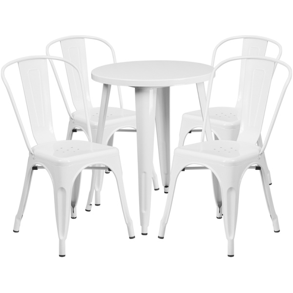 24-Round-White-Metal-Indoor-Outdoor-Table-Set-with-4-Cafe-Chairs-by-Flash-Furniture
