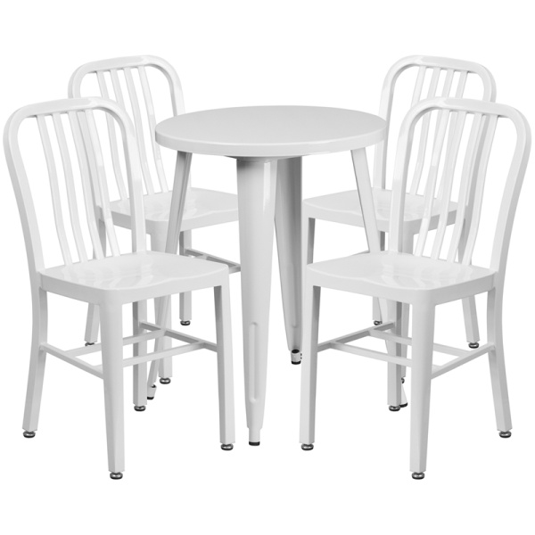 24-Round-White-Metal-Indoor-Outdoor-Table-Set-with-4-Vertical-Slat-Back-Chairs-by-Flash-Furniture