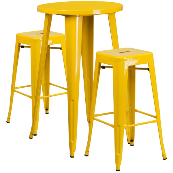 24-Round-Yellow-Metal-Indoor-Outdoor-Bar-Table-Set-with-2-Square-Seat-Backless-Stools-by-Flash-Furniture