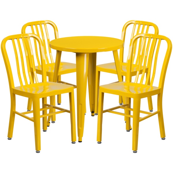 24-Round-Yellow-Metal-Indoor-Outdoor-Table-Set-with-4-Vertical-Slat-Back-Chairs-by-Flash-Furniture
