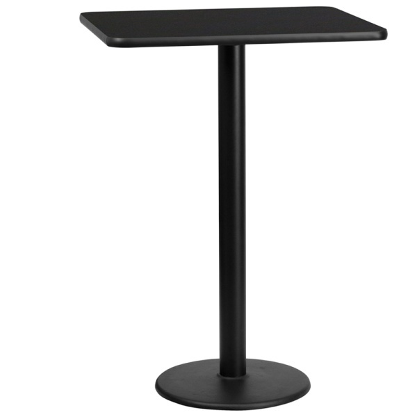 24-x-30-Rectangular-Black-Laminate-Table-Top-with-18-Round-Bar-Height-Table-Base-by-Flash-Furniture