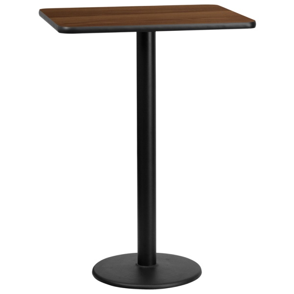 24-x-30-Rectangular-Walnut-Laminate-Table-Top-with-18-Round-Bar-Height-Table-Base-by-Flash-Furniture