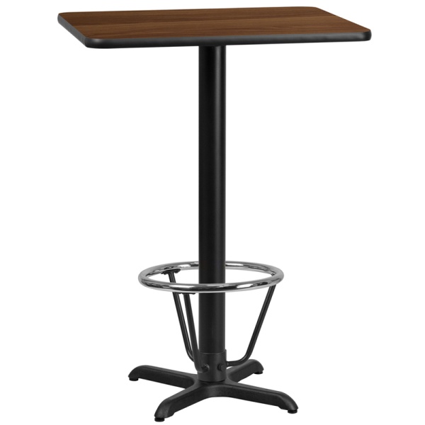 24-x-30-Rectangular-Walnut-Laminate-Table-Top-with-22-x-22-Bar-Height-Table-Base-and-Foot-Ring-by-Flash-Furniture