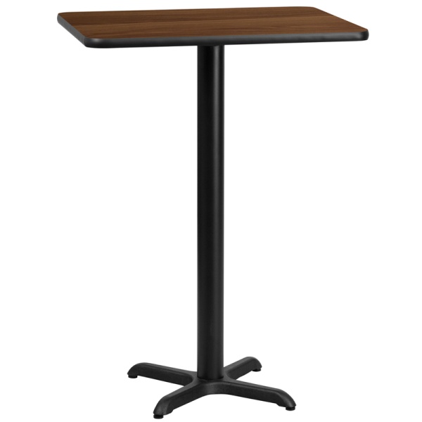 24-x-30-Rectangular-Walnut-Laminate-Table-Top-with-22-x-22-Bar-Height-Table-Base-by-Flash-Furniture