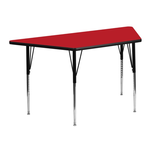 25.5W-x-46.25L-Trapezoid-Red-HP-Laminate-Activity-Table-Standard-Height-Adjustable-Legs-by-Flash-Furniture