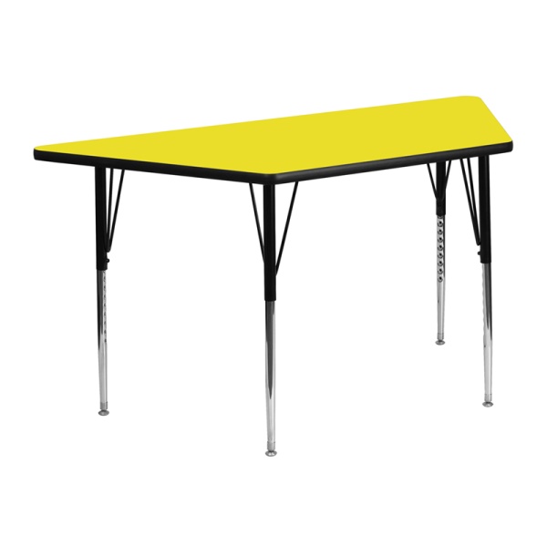 25.5W-x-46.25L-Trapezoid-Yellow-HP-Laminate-Activity-Table-Standard-Height-Adjustable-Legs-by-Flash-Furniture