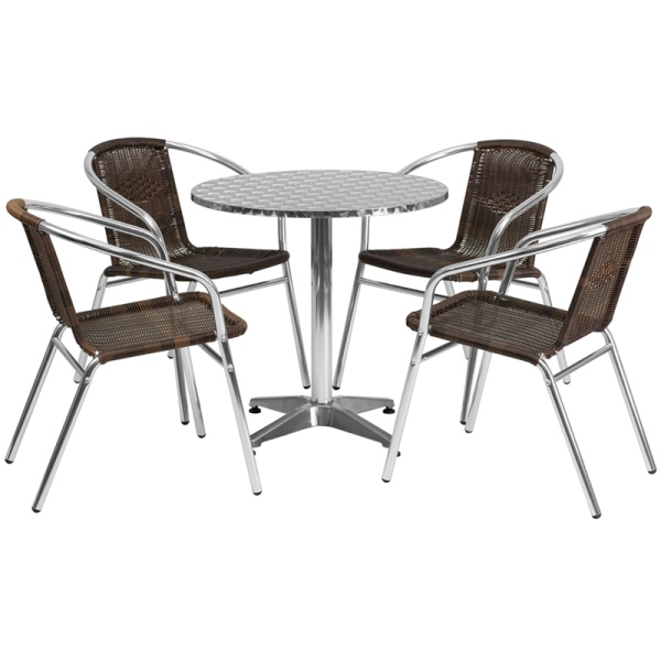 27.5-Round-Aluminum-Indoor-Outdoor-Table-Set-with-4-Dark-Brown-Rattan-Chairs-by-Flash-Furniture