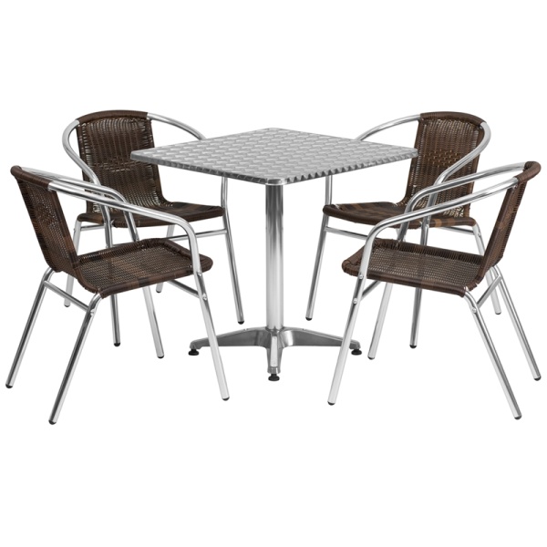 27.5-Square-Aluminum-Indoor-Outdoor-Table-Set-with-4-Dark-Brown-Rattan-Chairs-by-Flash-Furniture