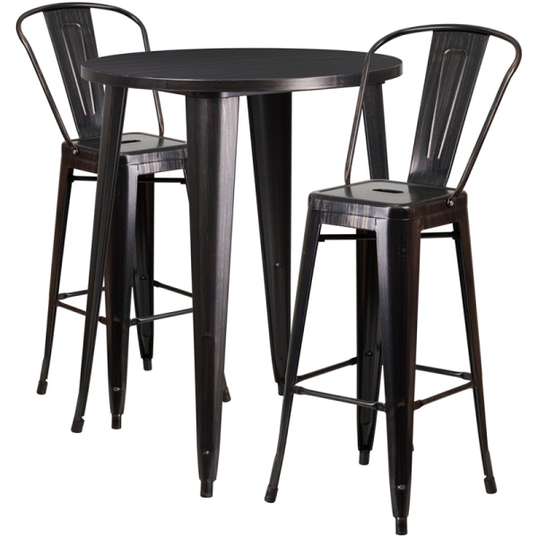 30-Round-Black-Antique-Gold-Metal-Indoor-Outdoor-Bar-Table-Set-with-2-Cafe-Stools-by-Flash-Furniture
