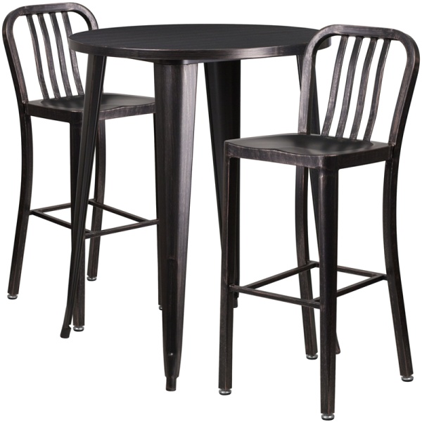 30-Round-Black-Antique-Gold-Metal-Indoor-Outdoor-Bar-Table-Set-with-2-Vertical-Slat-Back-Stools-by-Flash-Furniture