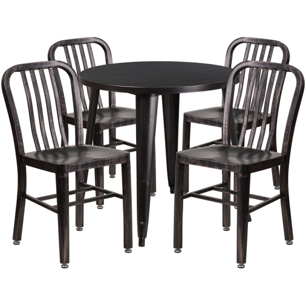 30-Round-Black-Antique-Gold-Metal-Indoor-Outdoor-Table-Set-with-4-Vertical-Slat-Back-Chairs-by-Flash-Furniture