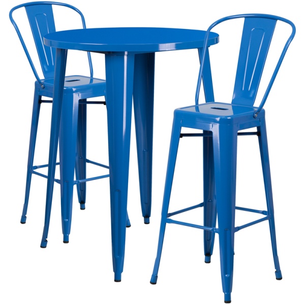 30-Round-Blue-Metal-Indoor-Outdoor-Bar-Table-Set-with-2-Cafe-Stools-by-Flash-Furniture