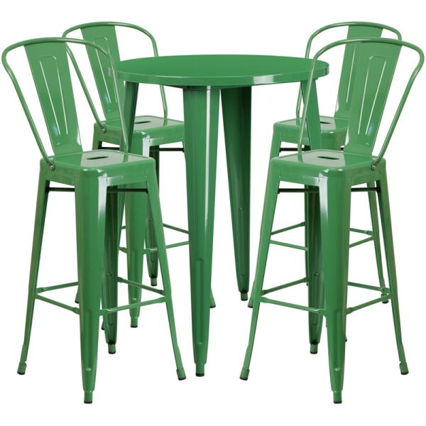 30-Round-Green-Metal-Indoor-Outdoor-Bar-Table-Set-with-4-Cafe-Stools-by-Flash-Furniture