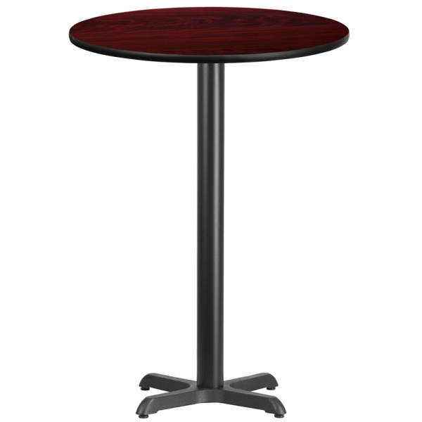 30-Round-Mahogany-Laminate-Table-Top-with-22-x-22-Bar-Height-Table-Base-by-Flash-Furniture