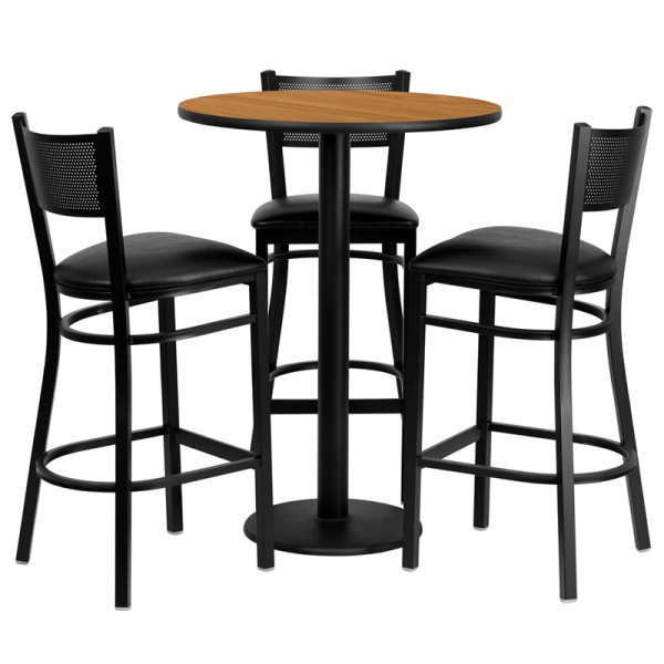 30-Round-Natural-Laminate-Table-Set-with-3-Grid-Back-Metal-Barstools-Black-Vinyl-Seat-by-Flash-Furniture