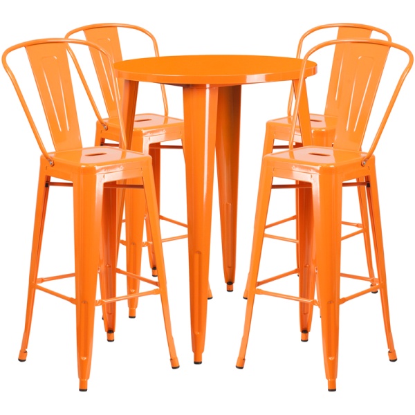 30-Round-Orange-Metal-Indoor-Outdoor-Bar-Table-Set-with-4-Cafe-Stools-by-Flash-Furniture