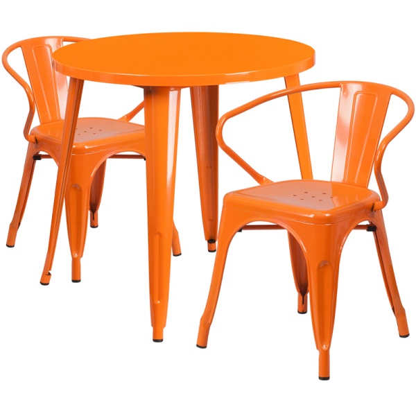 30-Round-Orange-Metal-Indoor-Outdoor-Table-Set-with-2-Arm-Chairs-by-Flash-Furniture