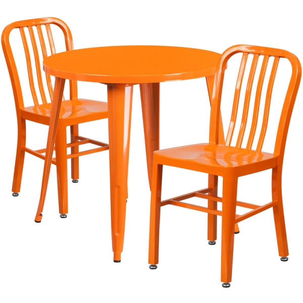 30-Round-Orange-Metal-Indoor-Outdoor-Table-Set-with-2-Vertical-Slat-Back-Chairs-by-Flash-Furniture