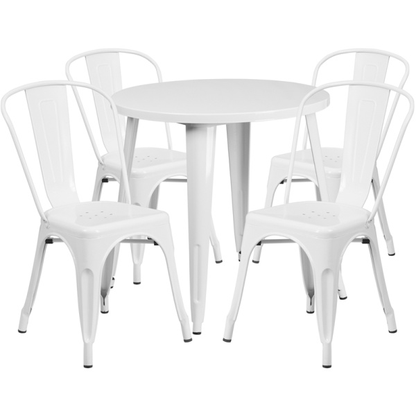 30-Round-White-Metal-Indoor-Outdoor-Table-Set-with-4-Cafe-Chairs-by-Flash-Furniture