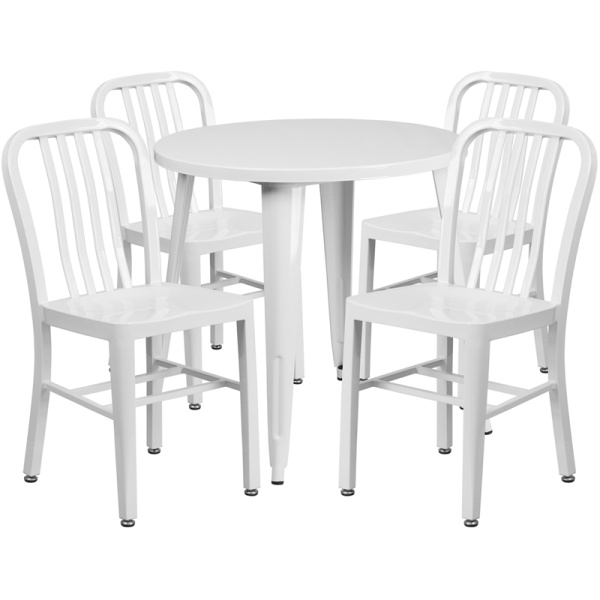 30-Round-White-Metal-Indoor-Outdoor-Table-Set-with-4-Vertical-Slat-Back-Chairs-by-Flash-Furniture