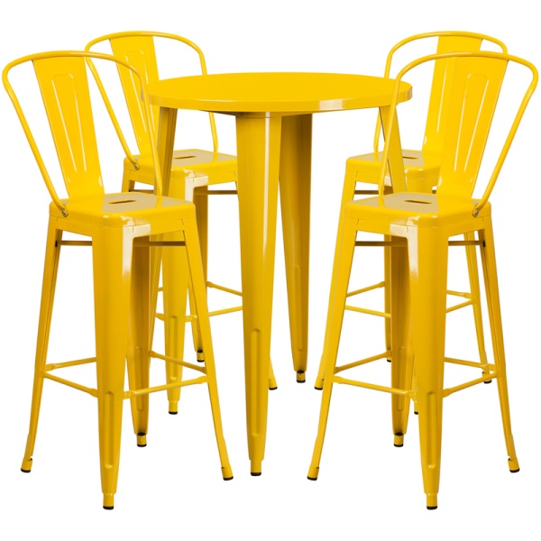 30-Round-Yellow-Metal-Indoor-Outdoor-Bar-Table-Set-with-4-Cafe-Stools-by-Flash-Furniture