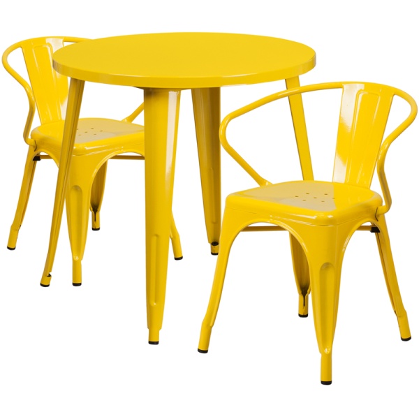 30-Round-Yellow-Metal-Indoor-Outdoor-Table-Set-with-2-Arm-Chairs-by-Flash-Furniture
