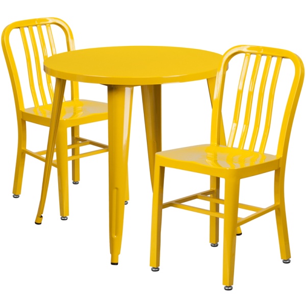 30-Round-Yellow-Metal-Indoor-Outdoor-Table-Set-with-2-Vertical-Slat-Back-Chairs-by-Flash-Furniture