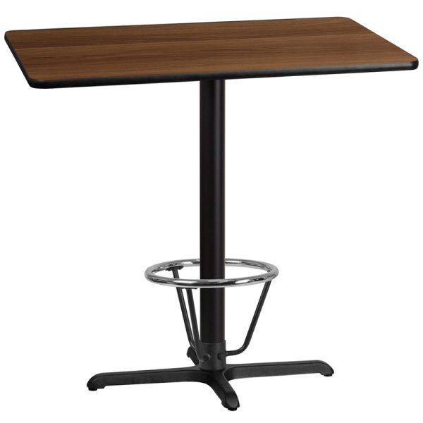 30-x-42-Rectangular-Walnut-Laminate-Table-Top-with-22-x-30-Bar-Height-Table-Base-and-Foot-Ring-by-Flash-Furniture