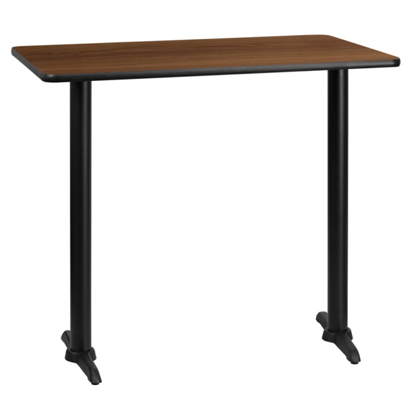30-x-45-Rectangular-Walnut-Laminate-Table-Top-with-5-x-22-Bar-Height-Table-Bases-by-Flash-Furniture