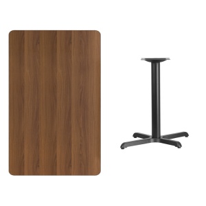 30'' x 48'' Rectangular Walnut Laminate Table Top with 24'' Round Table Height Base - by Flash Furniture