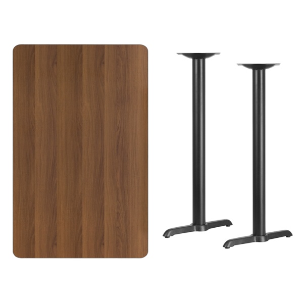 30-x-48-Rectangular-Walnut-Laminate-Table-Top-with-5-x-22-Bar-Height-Table-Bases-by-Flash-Furniture
