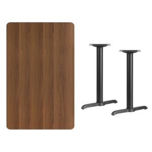 30'' x 48'' Rectangular Walnut Laminate Table Top with 5'' x 22'' Table Height Bases - by Flash Furniture